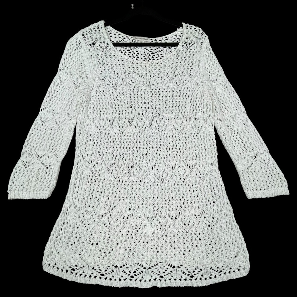 Coldwater Creek Open Knit Feminine Boho Casual Every Day Tunic Top - Sz L/14